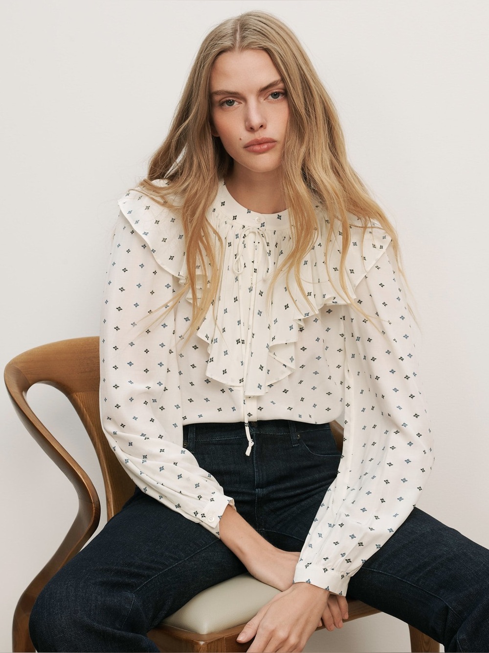 New! Veronica Beard Ruffle Blouse, Sz 10